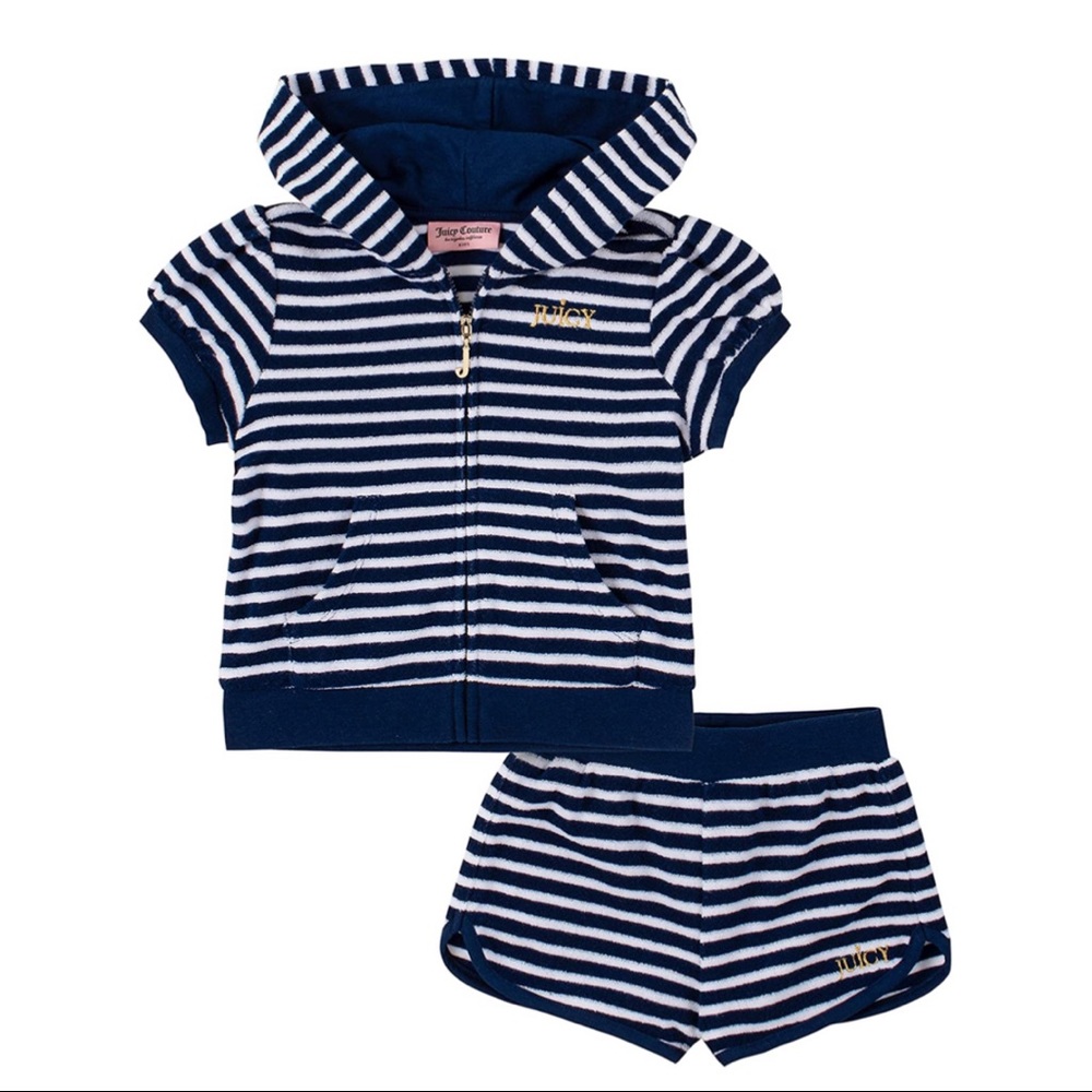 Juicy Couture Toddler 2 Pieces Hoody Shorts Set